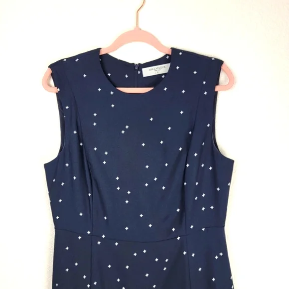 MM. Lafleur Jack Star Jane Midi Dress Sleeveless Navy And White 12 - Picture 4 of 7